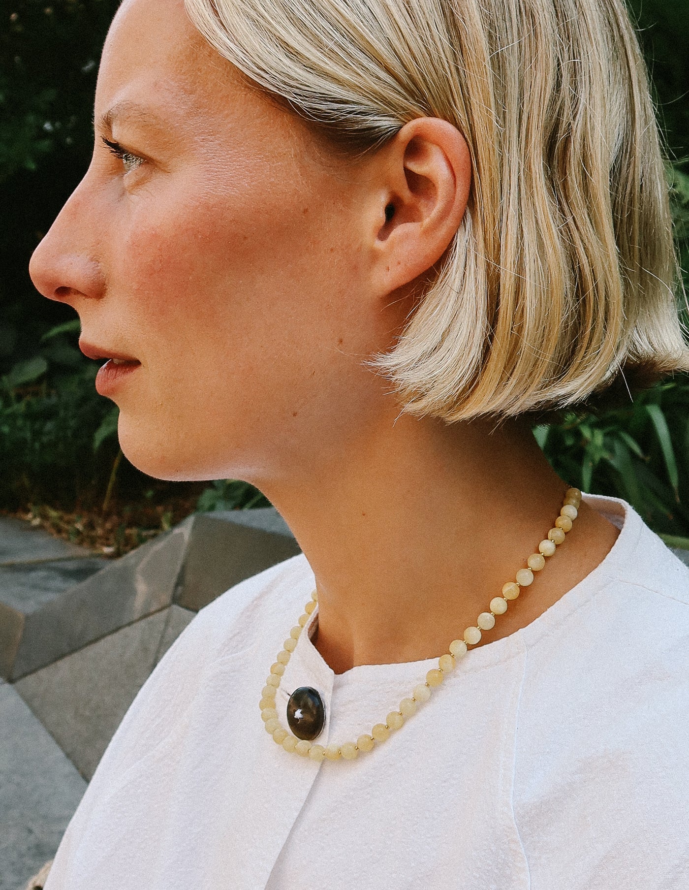 Hailey Yellow Jade Necklace, Soi