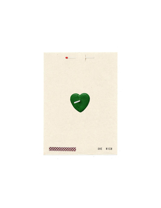 Green Heart Greeting Card, Wish Cards