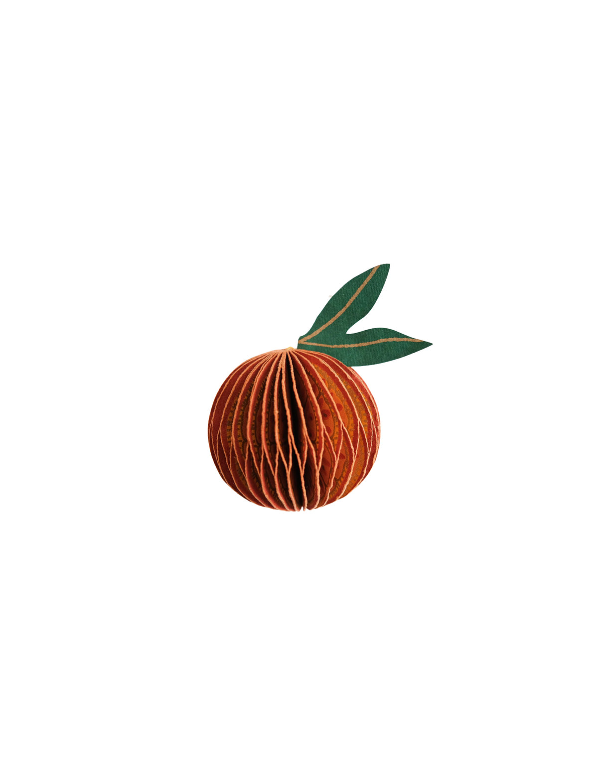 Orange Honeycomb Paper Ornament, East End Press
