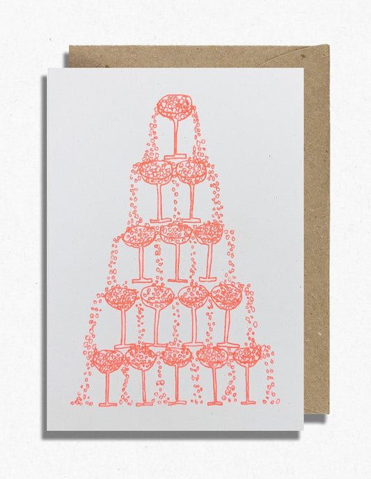 Champagne Greeting Card, Hot Pink Press