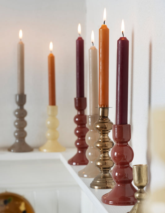 Honey Yellow Glass Candle Holder, Madam Stoltz