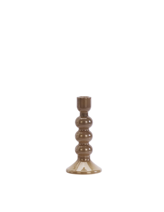Taupe Glass Candle Holder, Madam Stoltz