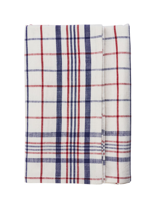 Red & Blue Checked Cotton Tablecloth, Madam Stoltz