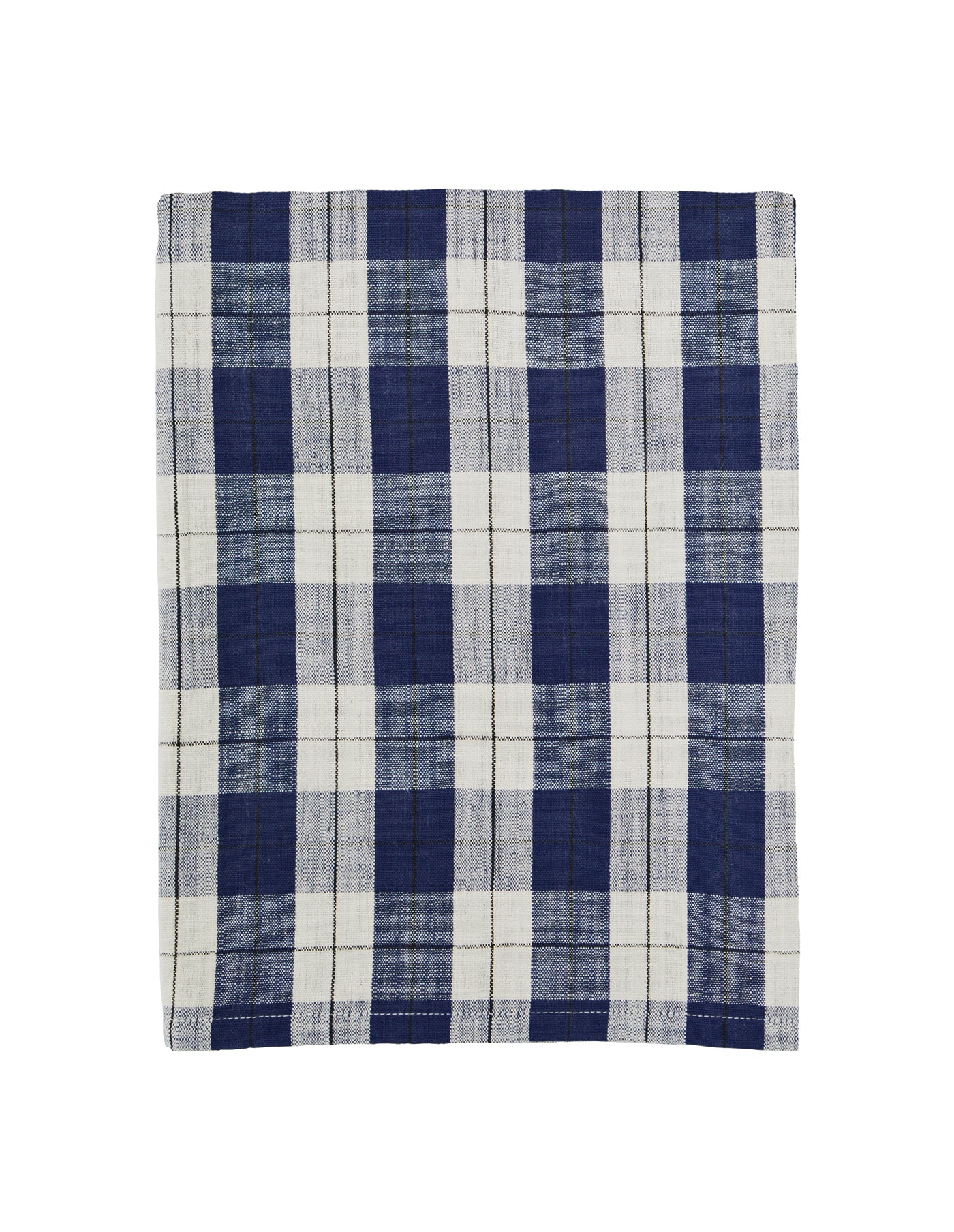 Navy Blue Check Cotton Tablecloth, Madam Stoltz
