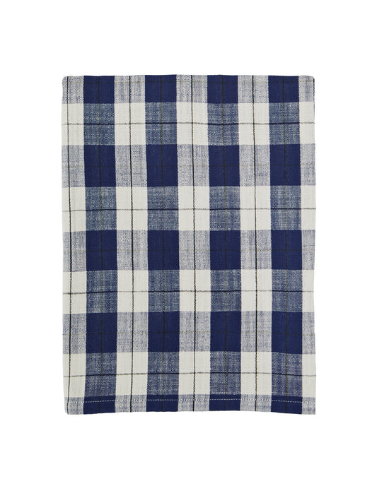 Navy Blue Check Cotton Tablecloth, Madam Stoltz