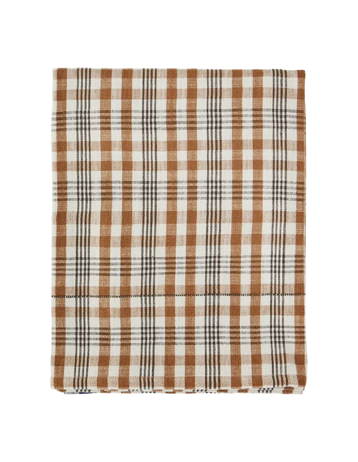Burnt Orange Cotton Check Tablecloth, Madam Stoltz