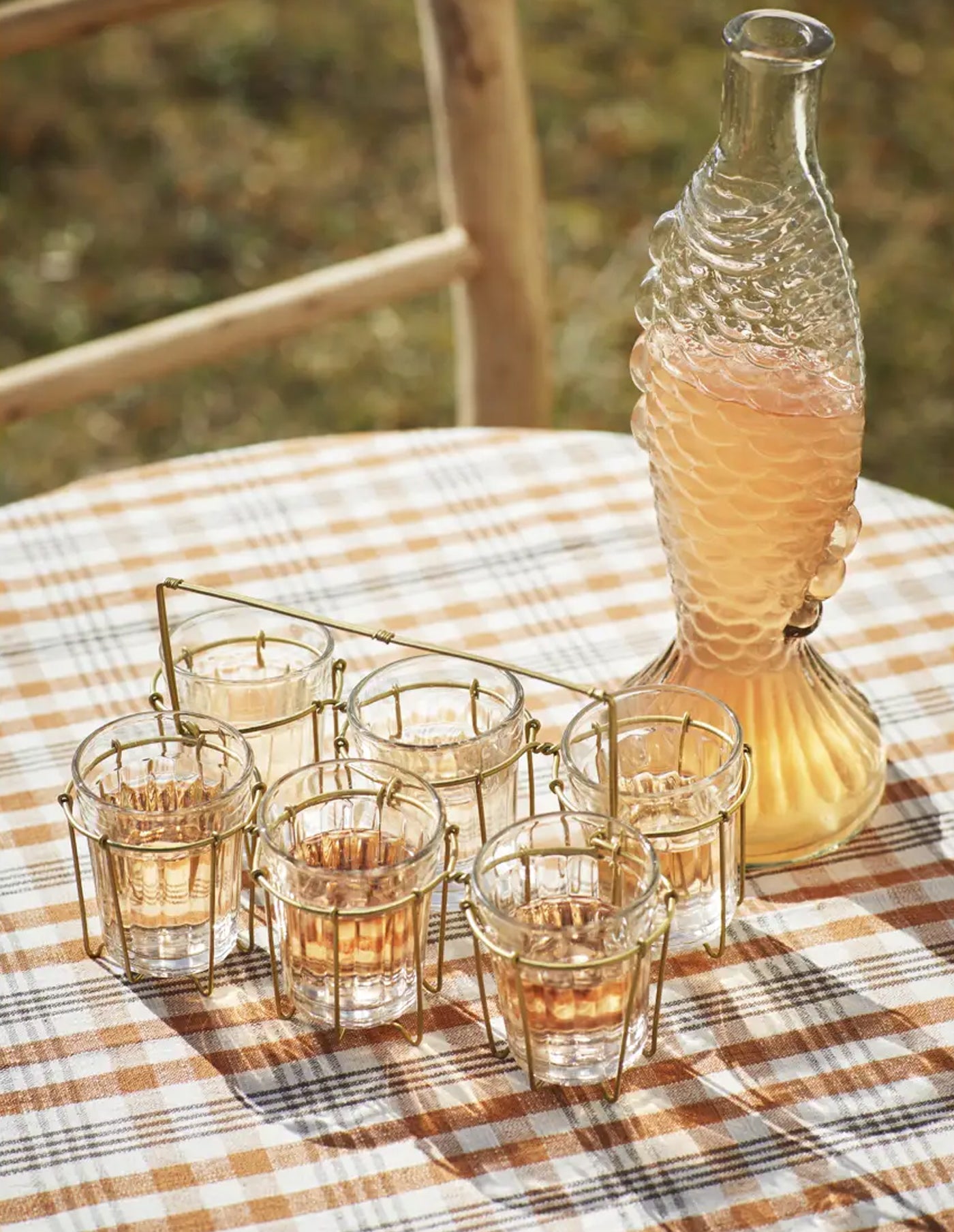 Burnt Orange Cotton Check Tablecloth, Madam Stoltz