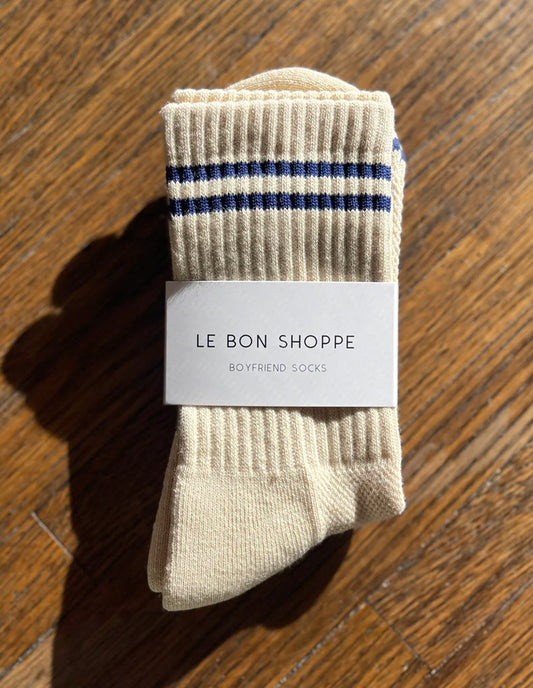 Cashew Cream Boyfriend Socks, Le Bon Shoppe