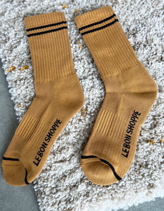 Biscotti Yellow Boyfriend Socks, Le Bon Shoppe