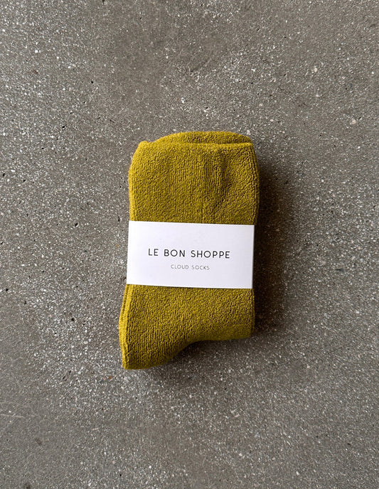 Green Olive Cloud Socks, Le Bon Shoppe