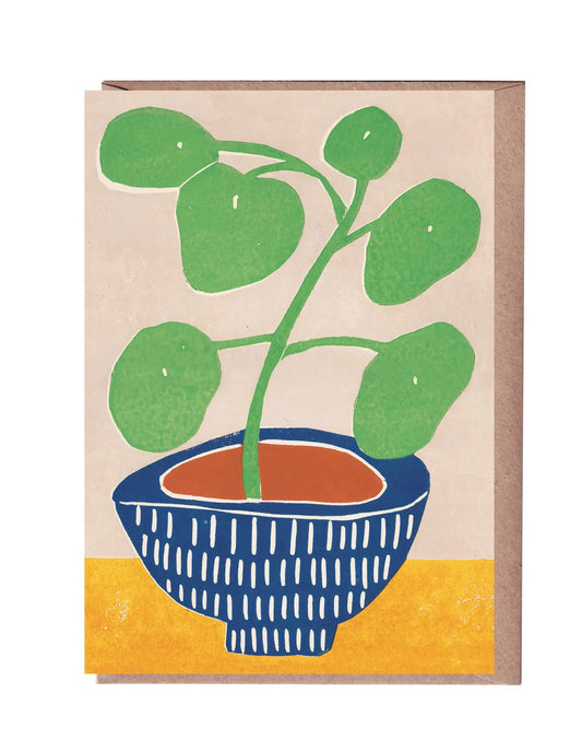 Pilea Plant Greeting Card, Luiza Holub