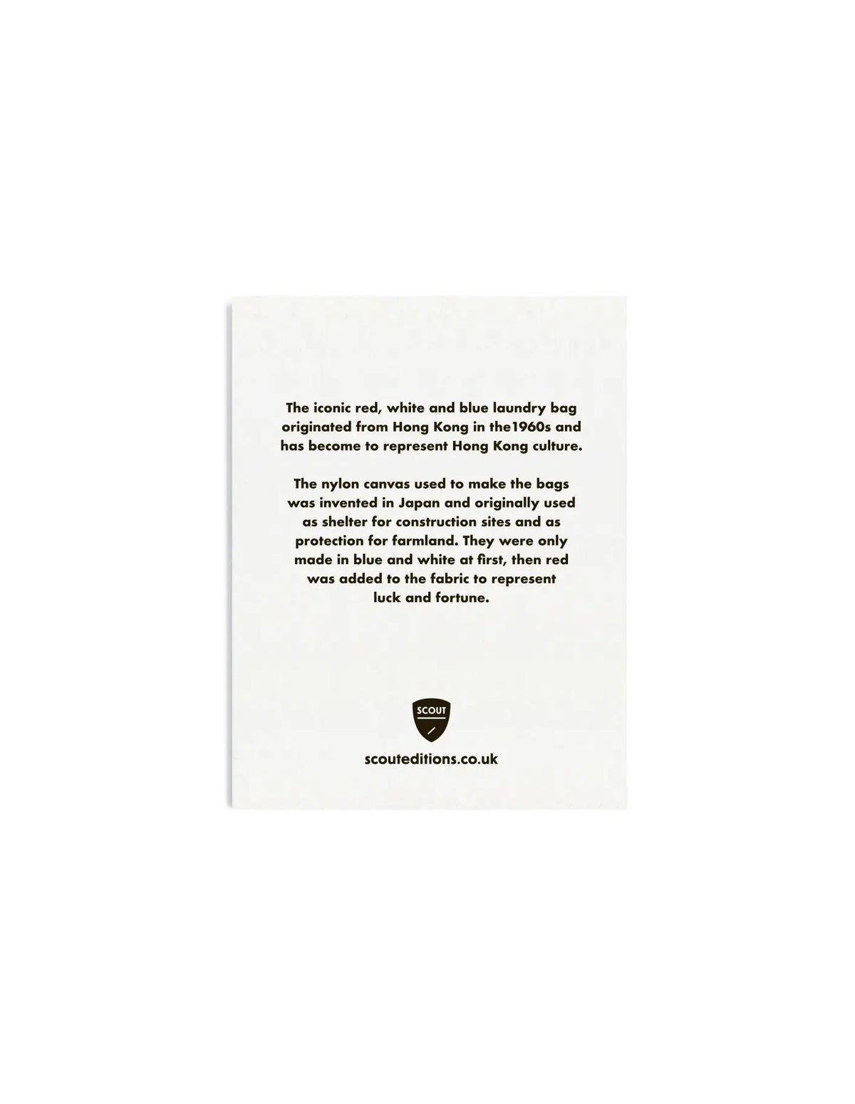 Laundry Bag Mini Greeting Card, Scout Editions