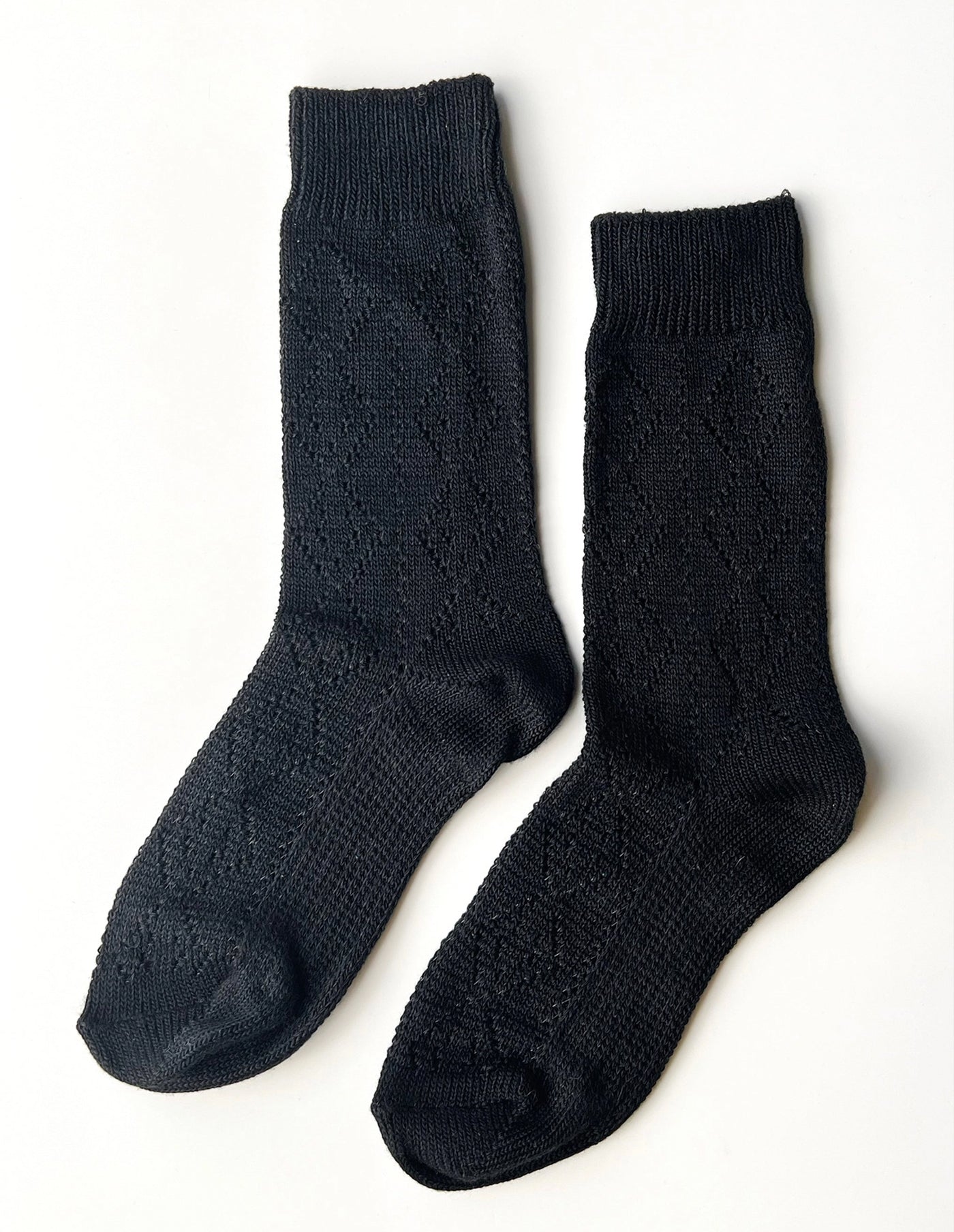 Black Modal Eyelet Socks, Le Bon Shoppe