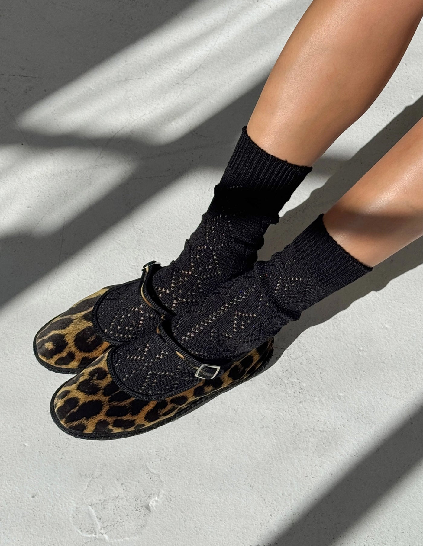 Black Modal Eyelet Socks, Le Bon Shoppe
