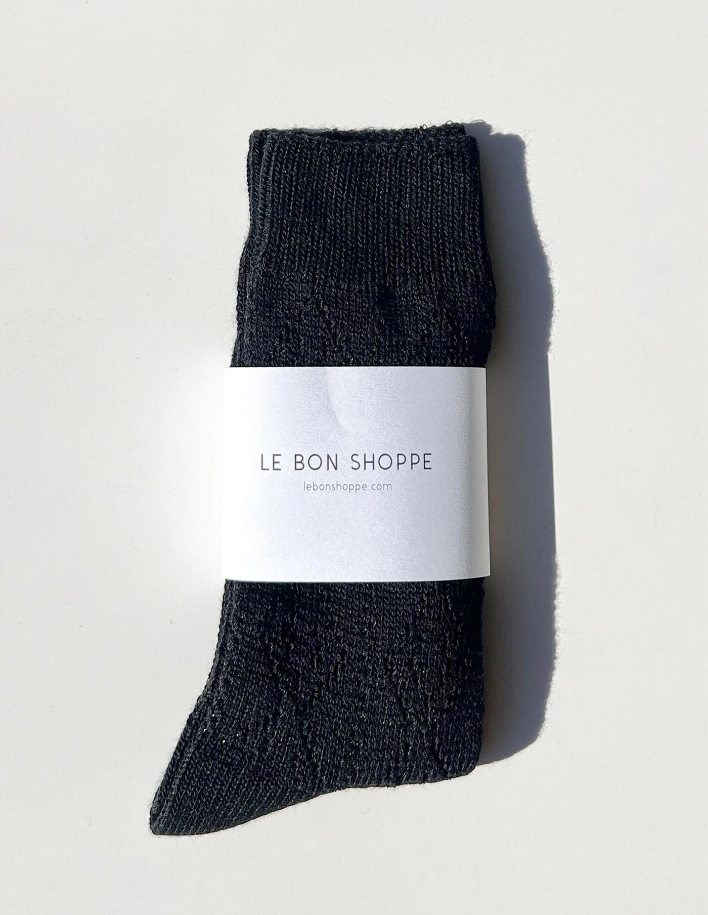 Black Modal Eyelet Socks, Le Bon Shoppe