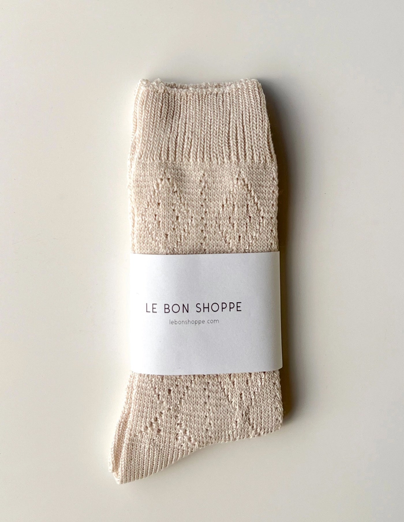Oyster Modal Eyelet Socks, Le Bon Shoppe