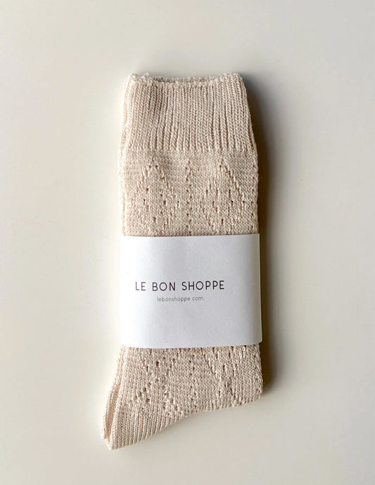 Oyster Modal Eyelet Socks, Le Bon Shoppe