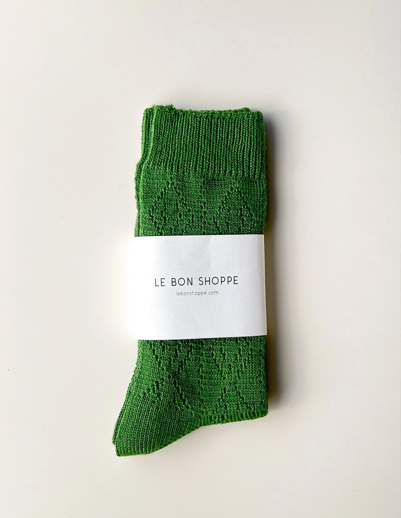 Palm Green Modal Eyelet Socks, Le Bon Shoppe