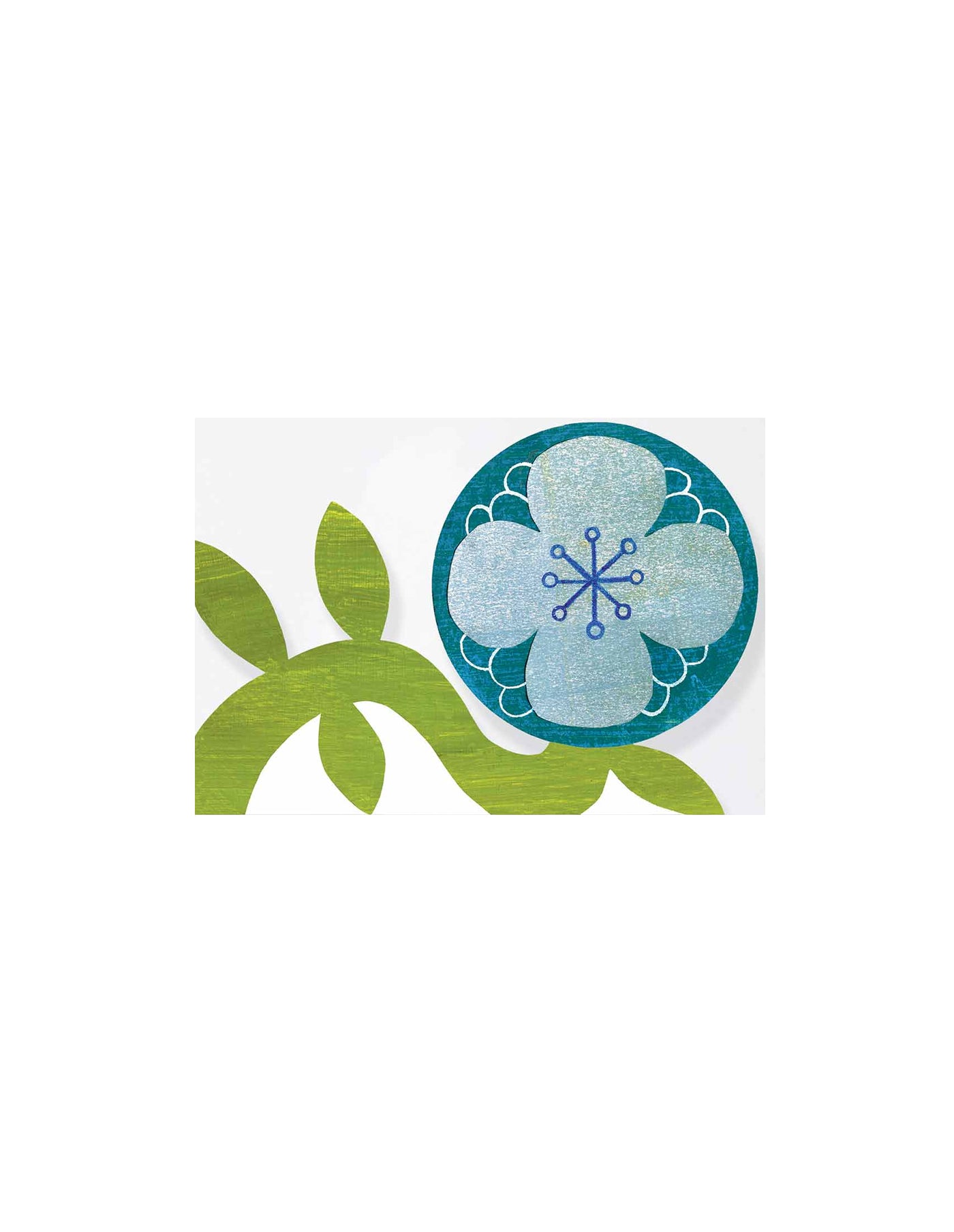 Blue Flower Shaped Greeting Card, Mortlake Papers