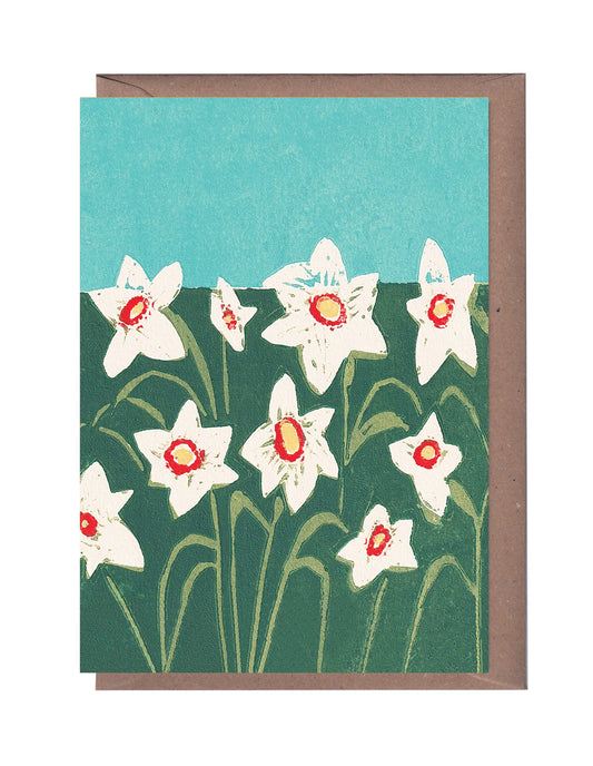 Narcissus Poeticus Greeting Card, Luiza Holub