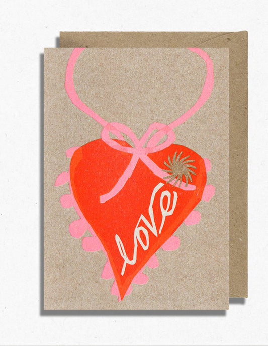 Love Heart Greeting Card, Hot Pink Press