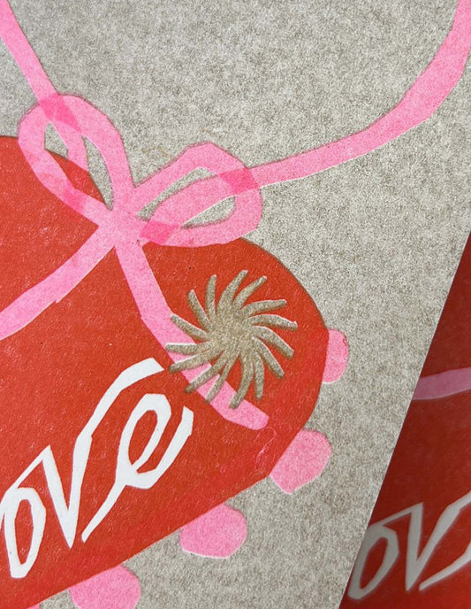 Love Heart Greeting Card, Hot Pink Press