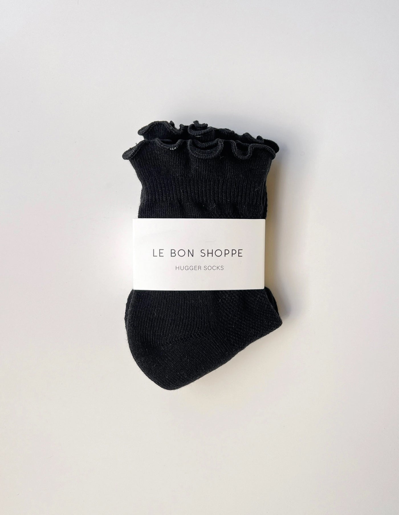 Black Ruffled Hugger Crew Socks, Le Bon Shoppe