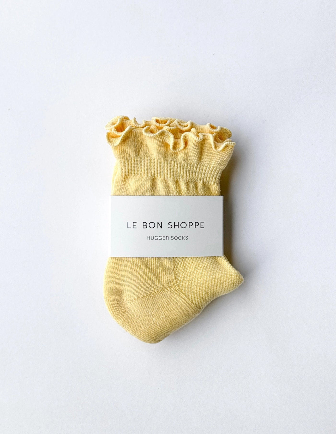 Banana Cream Ruffled Hugger Crew Socks, Le Bon Shoppe