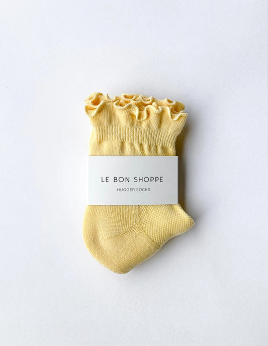 Banana Cream Ruffled Hugger Crew Socks, Le Bon Shoppe