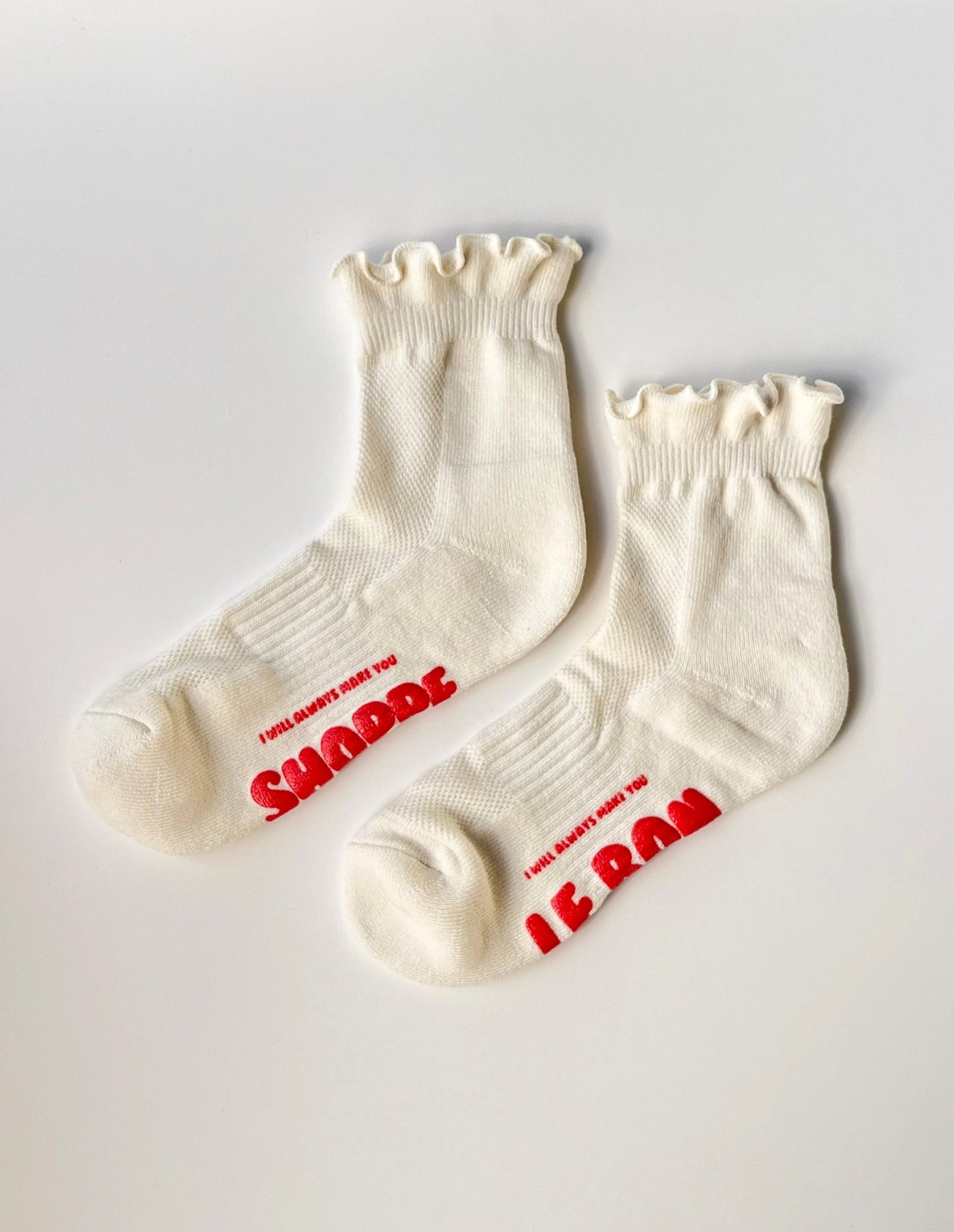 Vanilla Ruffled Hugger Crew Socks, Le Bon Shoppe