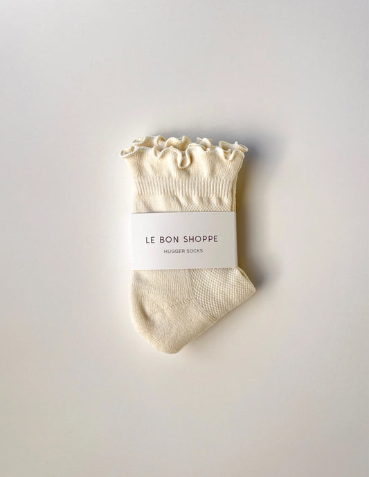 Vanilla Ruffled Hugger Crew Socks, Le Bon Shoppe