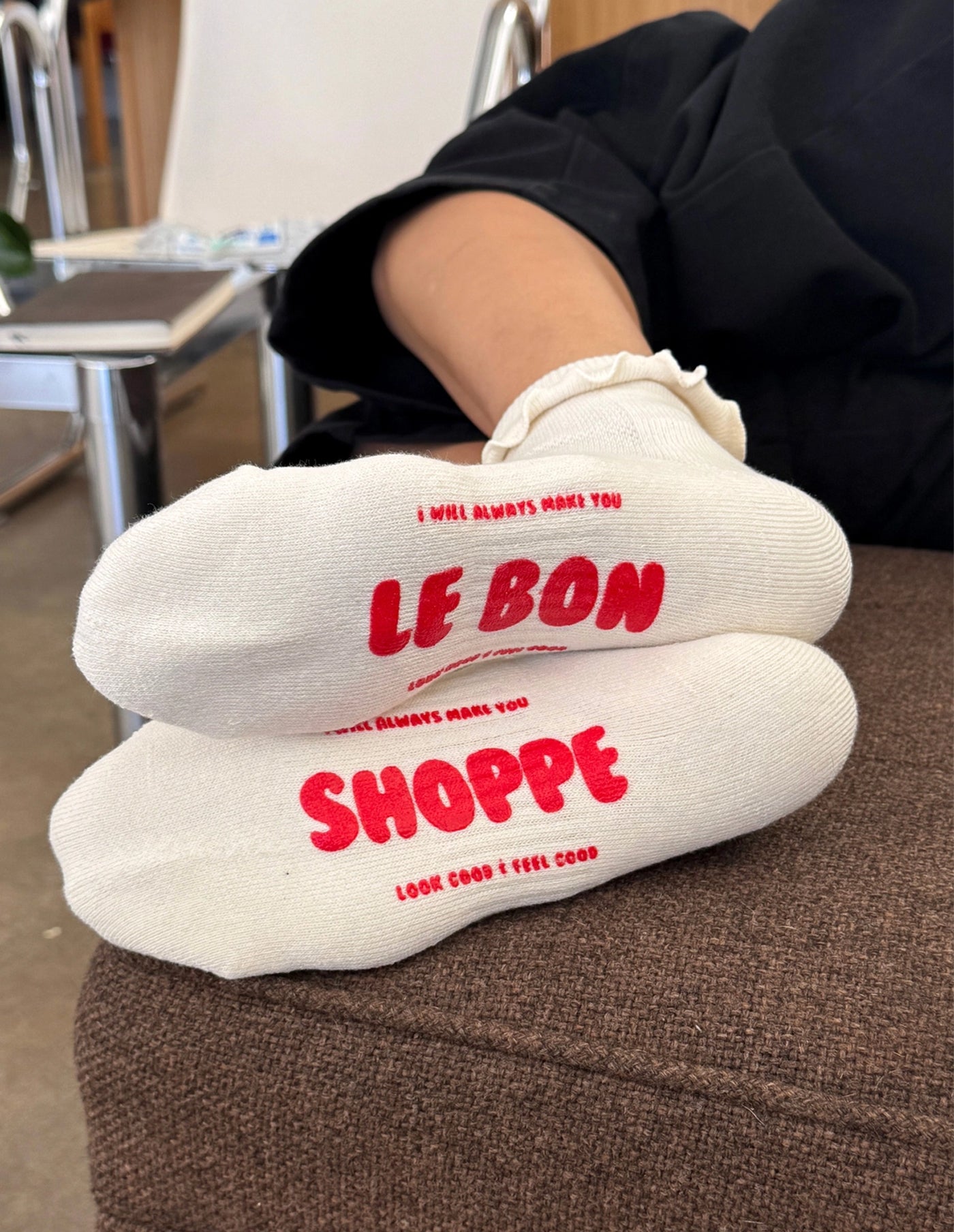 Vanilla Ruffled Hugger Crew Socks, Le Bon Shoppe