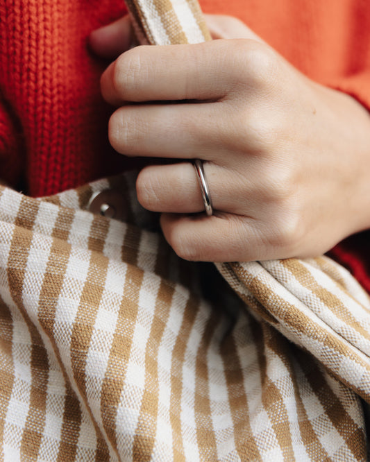 Silver Irregular Minimal Band Ring, Tarnish-Free Silver Plating