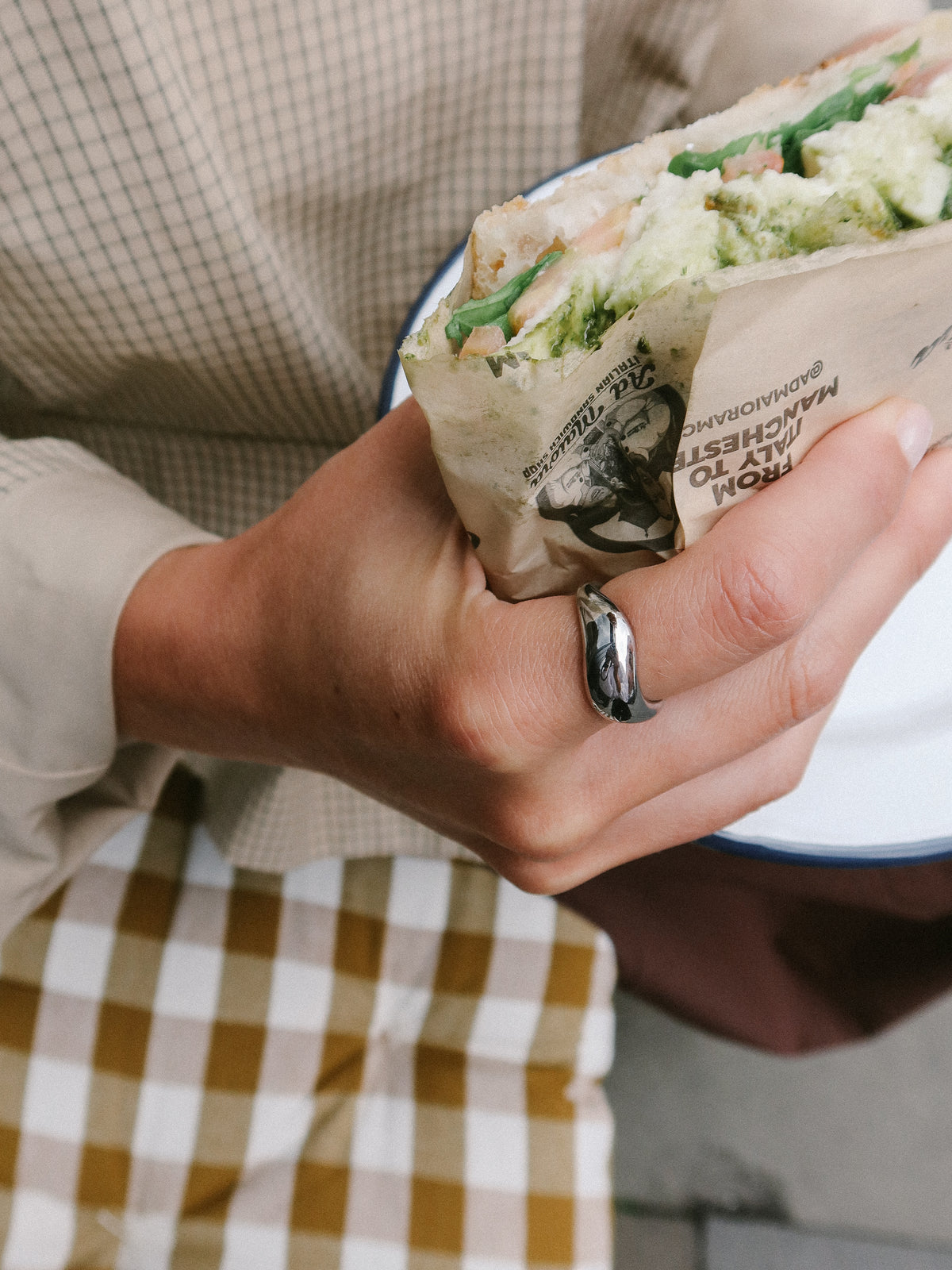 Silver Waved Dome Ring, Tarnish-Free Silver Plating