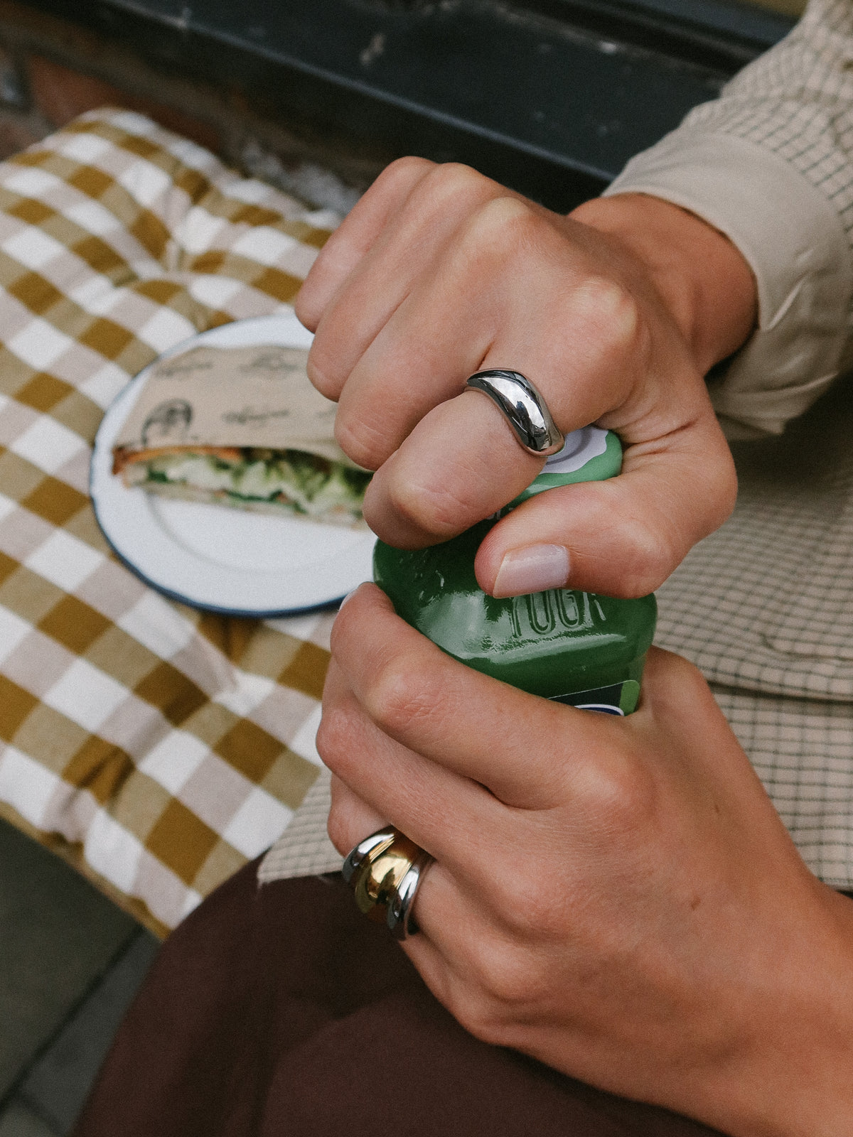 Silver Waved Dome Ring, Tarnish-Free Silver Plating