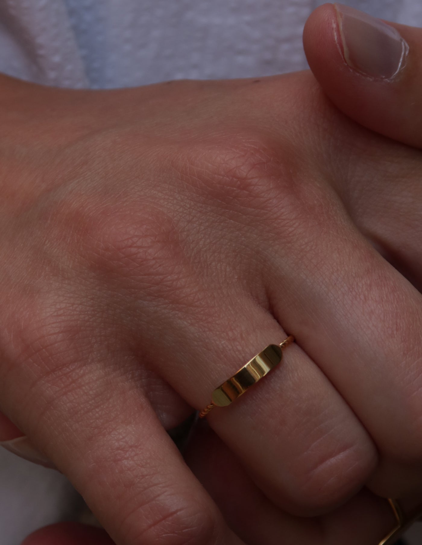Gold Delicate Plaque Ring, Tarnish-Free Gold Plating