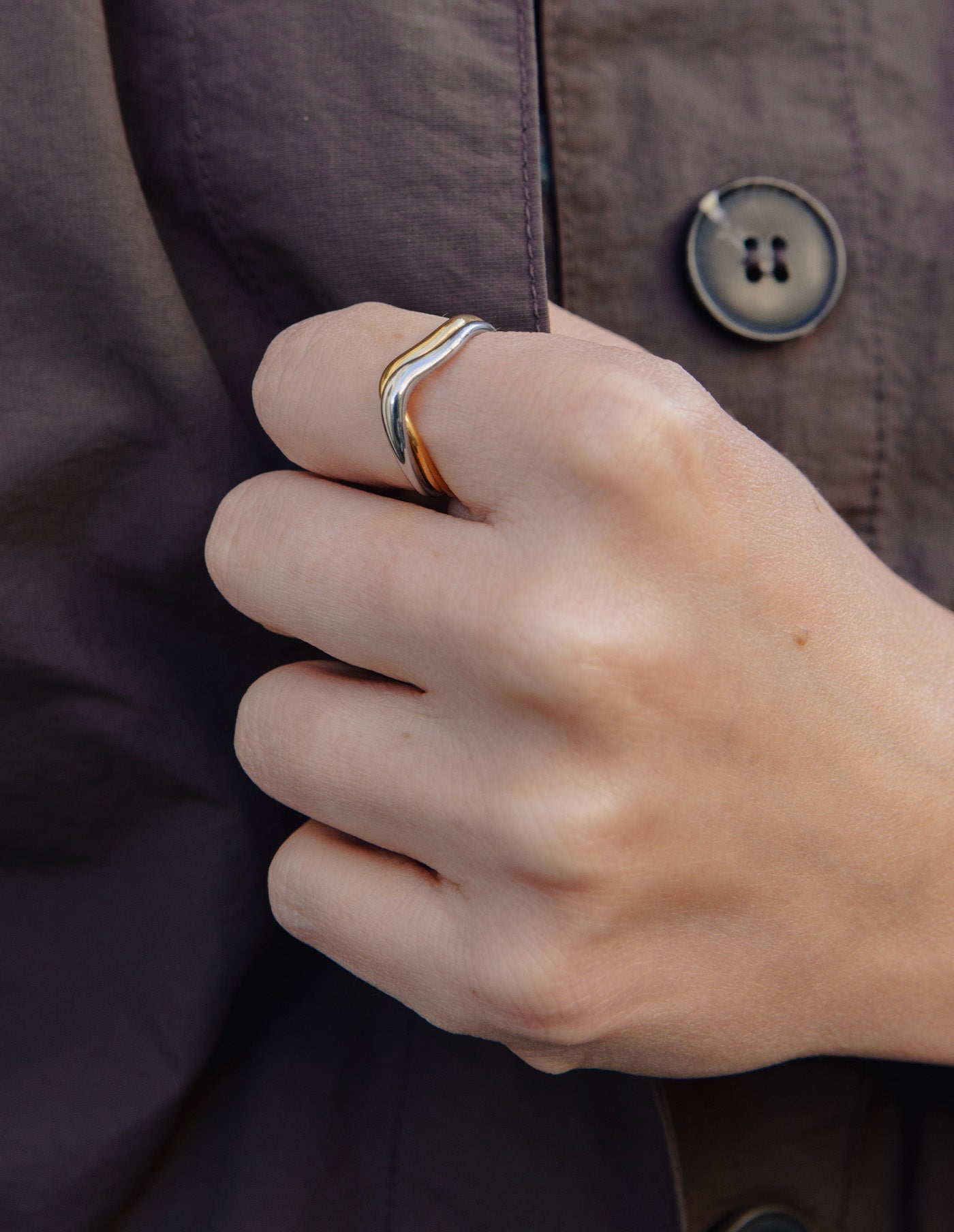 Gold and Silver Entwined Ring, Tarnish-Free Plating