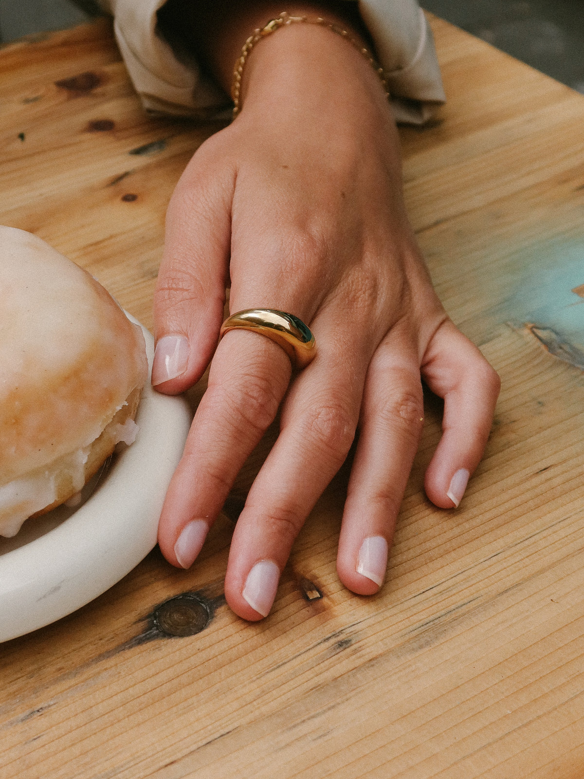 Gold Dome Ring, Tarnish-Free Gold Plating