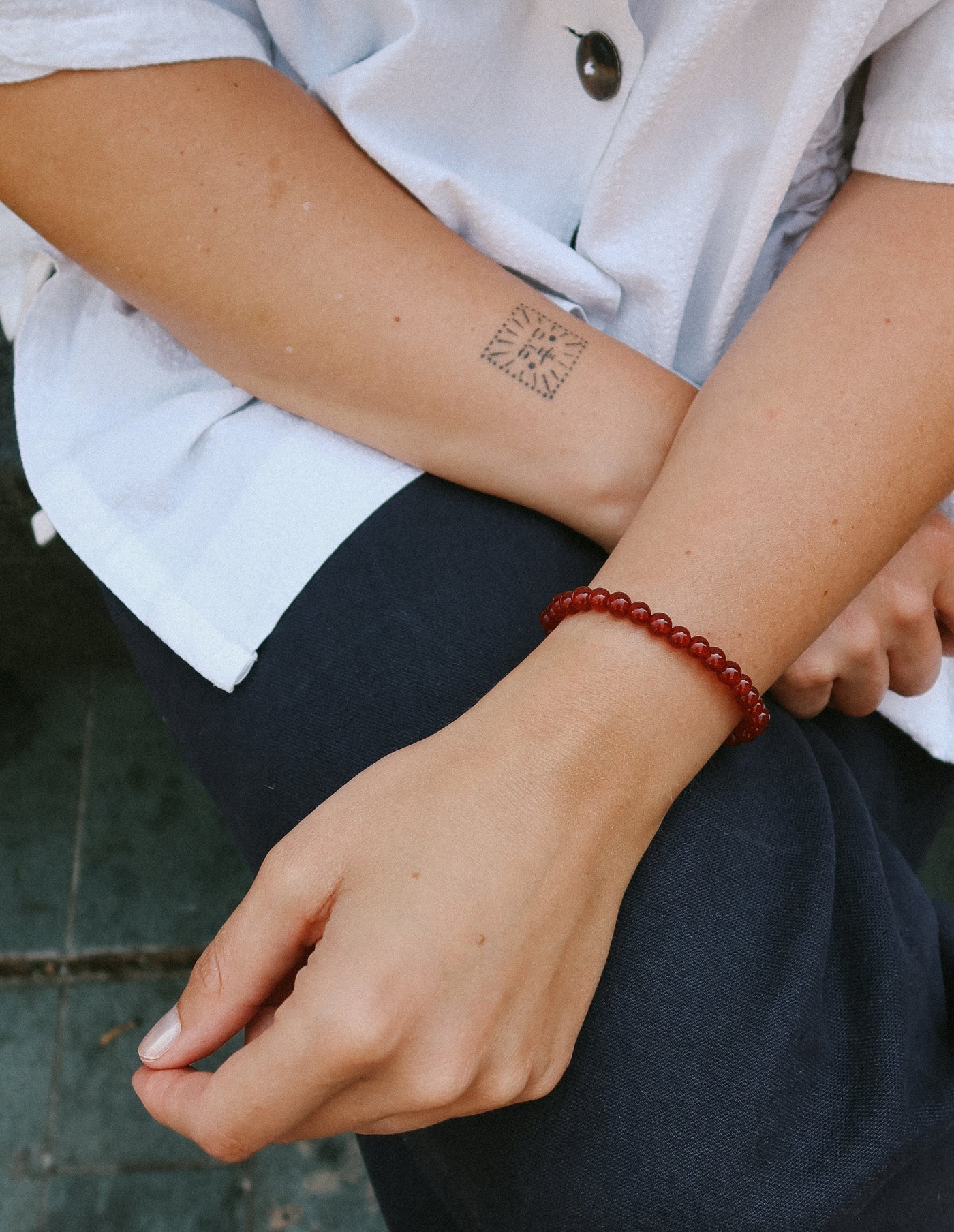 Essential Red Jade Stretch Bracelet, Soi