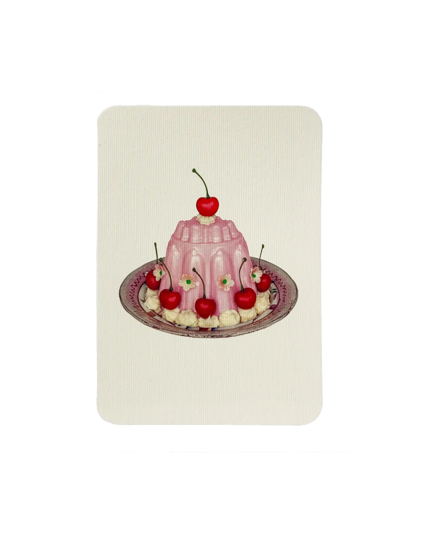 Rose Petal Cream Blancmange Greeting Card, Canonbury Press