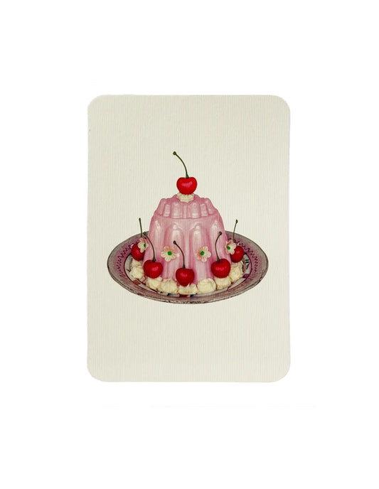 Rose Petal Cream Blancmange Greeting Card, Canonbury Press