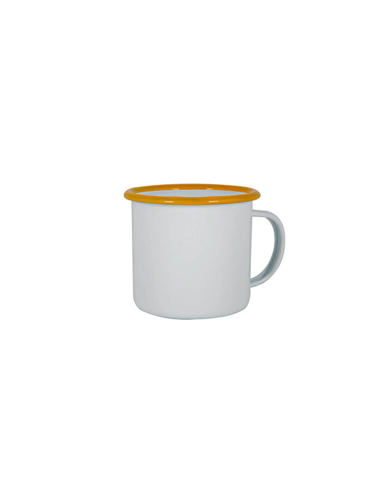 Mustard Rimmed Enamel Mug, 375ml