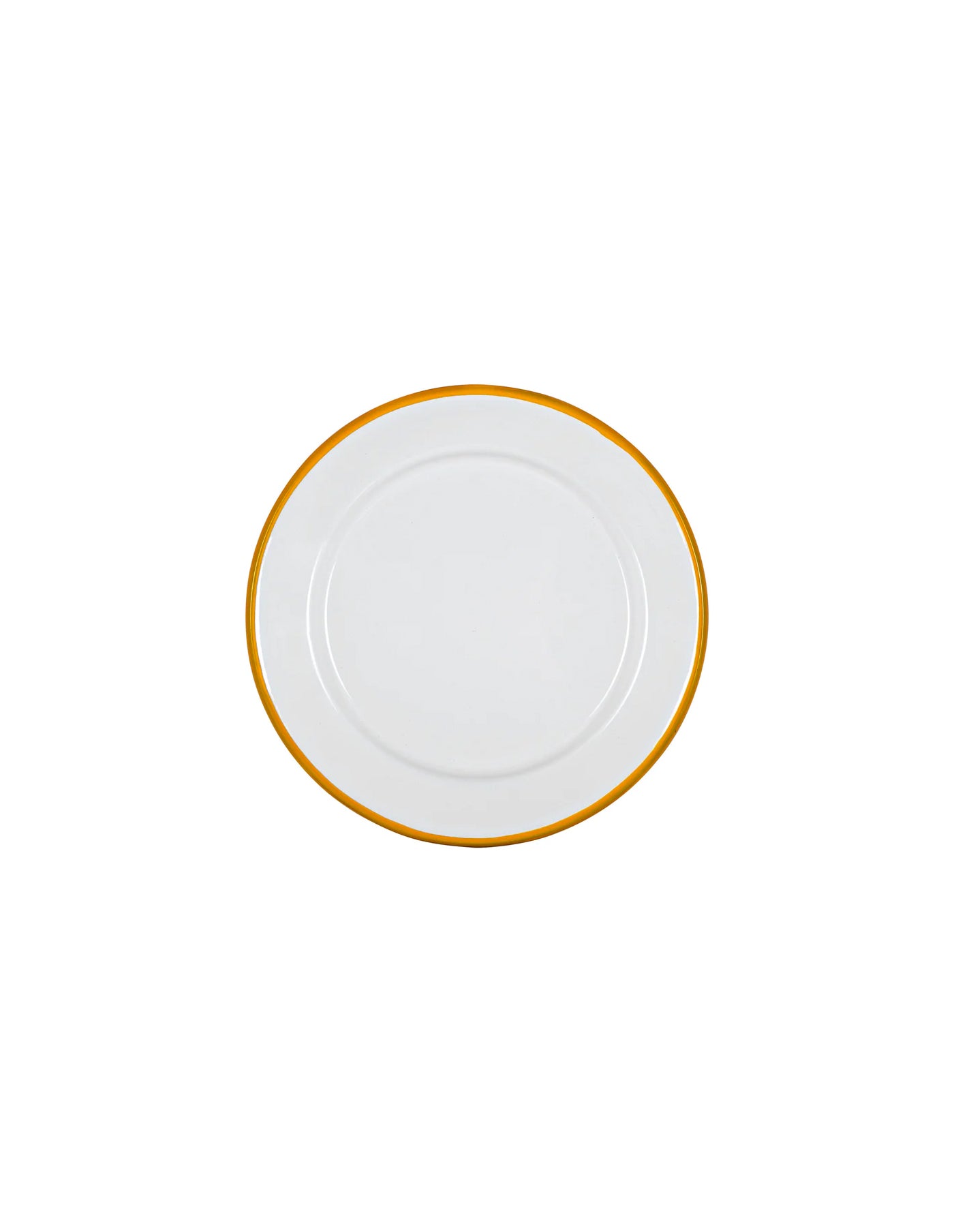 Mustard Rimmed Enamel Side Plate, 20cm