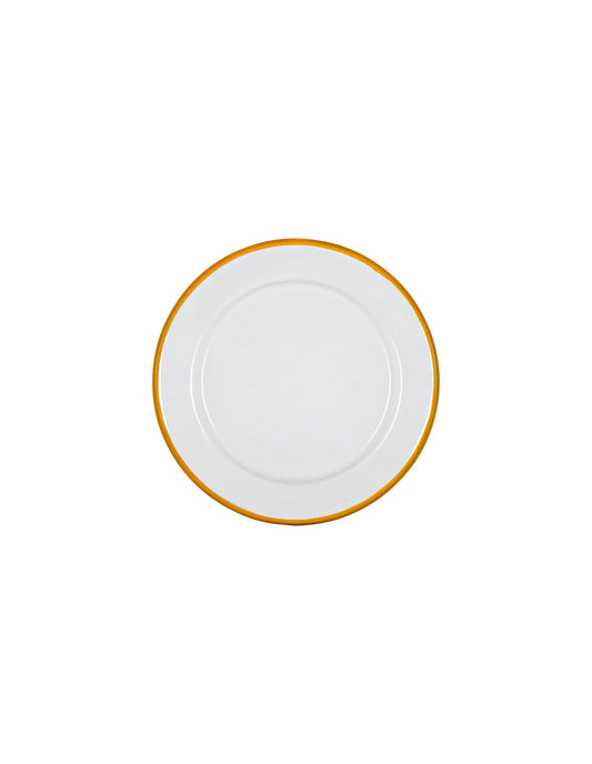 Mustard Rimmed Enamel Side Plate, 20cm