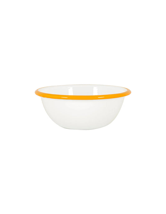 Mustard Rimmed Enamel Bowl, 16cm
