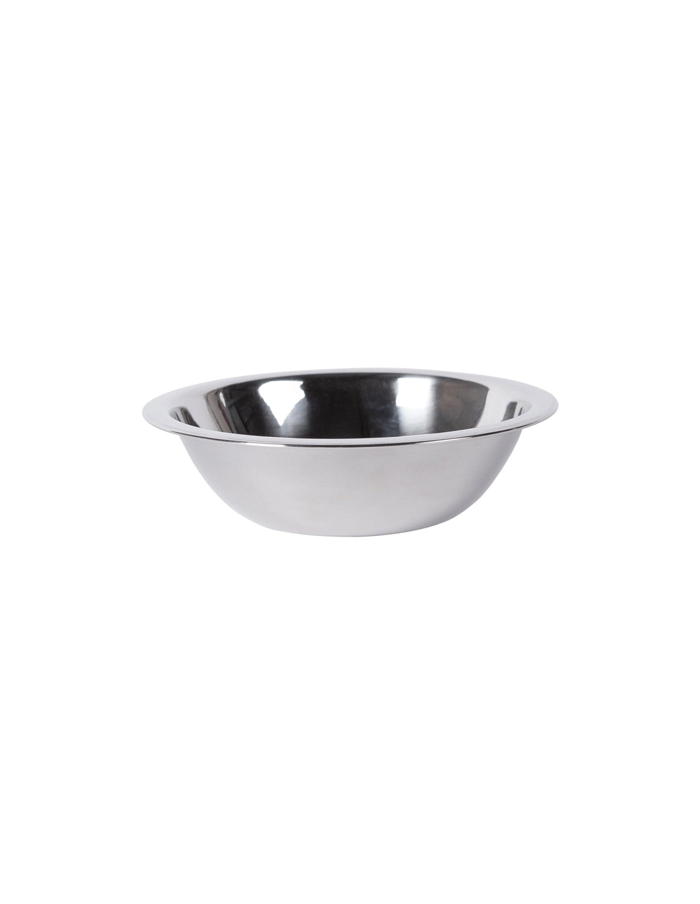 Stainless steel bowl on a white background