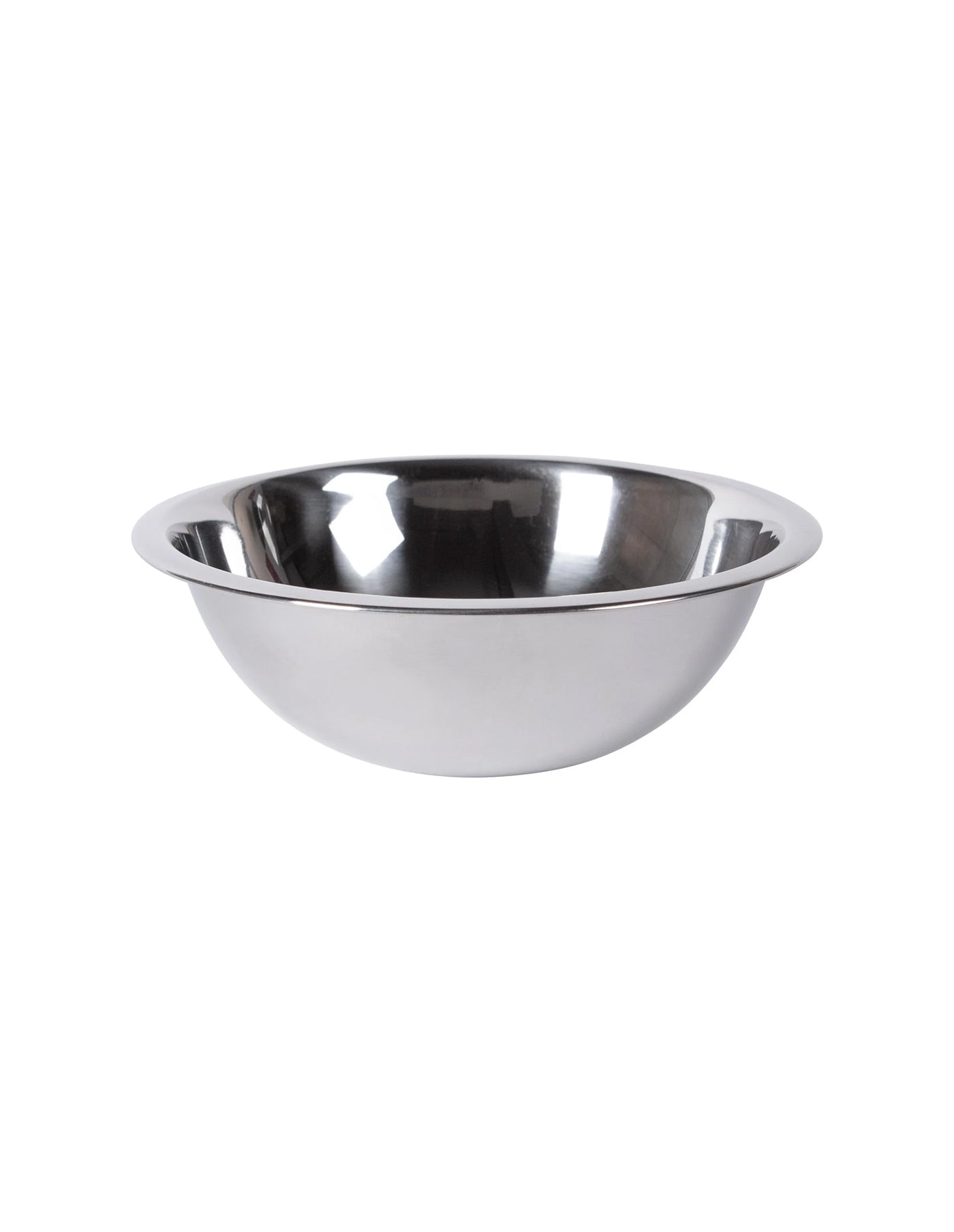 Stainless steel bowl on a white background