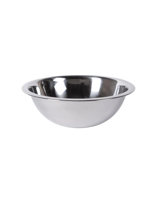 Stainless steel bowl on a white background
