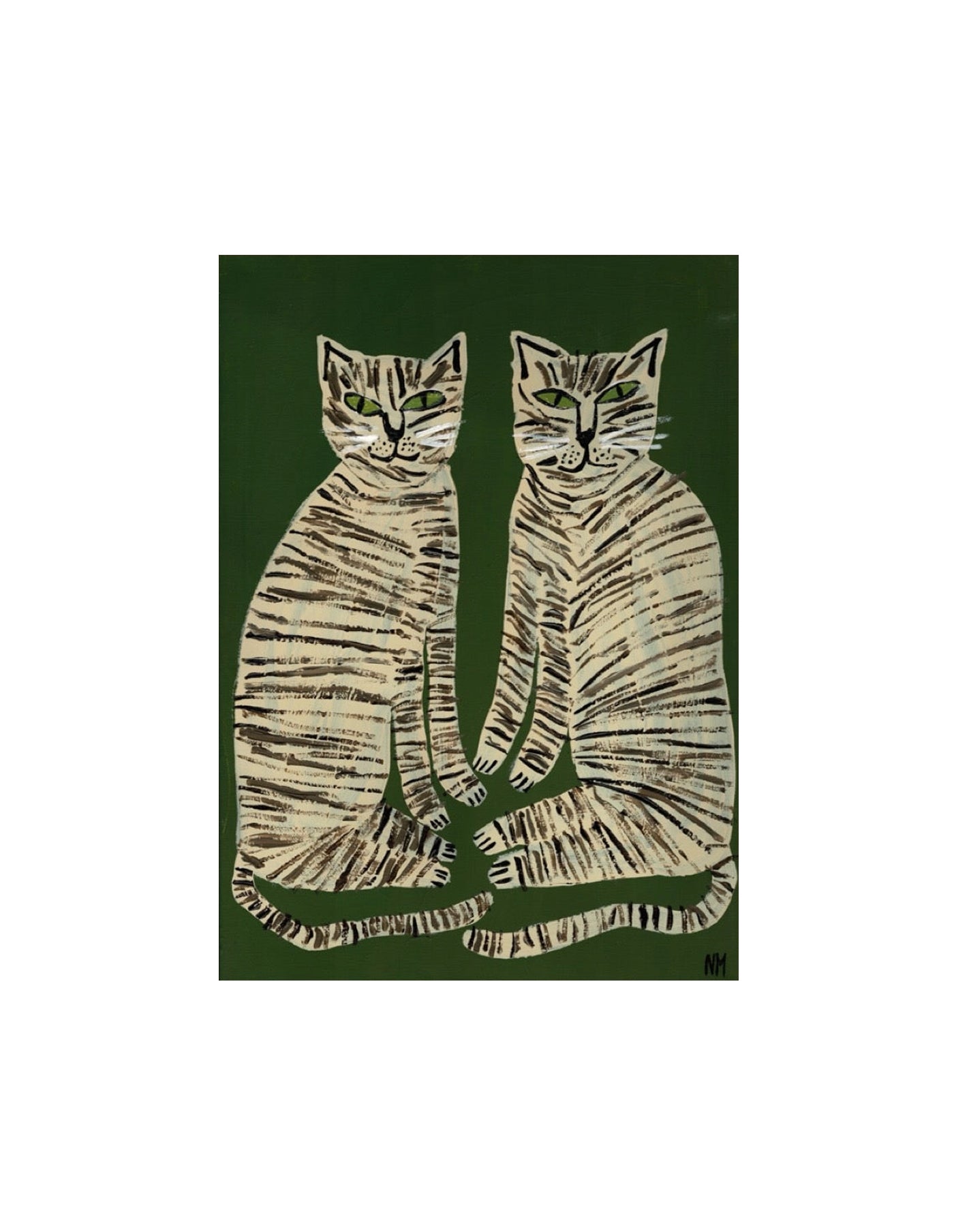 Two Tabby Cats A3 Print, Nancy Mckie