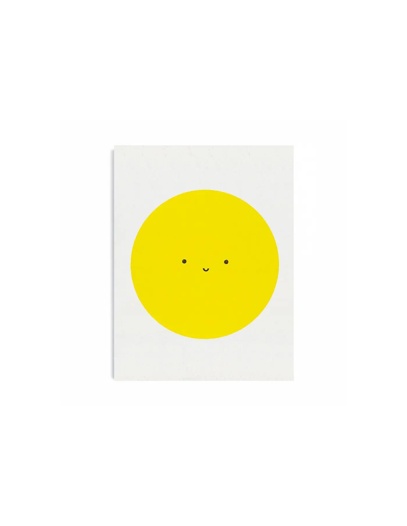 Yellow circle with a smiley face on a white background